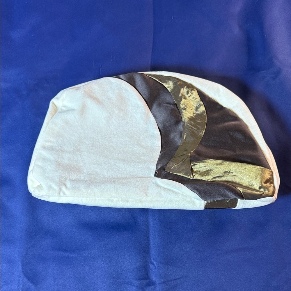 Handmade Elegant Cream and Bronze Zipper Pouch